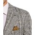  Orange Men’s Slim-Fit Plaid Dinner Jacket (Black/White, 42S)