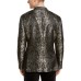  Orange Men';s Slim-Fit Snakeskin Jacquard Dinner Jacket, Gold, 46 Regular