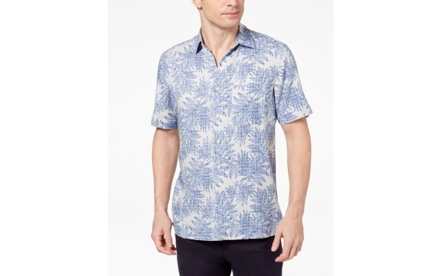  Island Men’s Tropical Print Shirts (Navy, XXL)