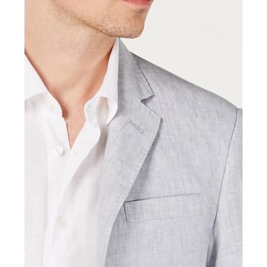  Men’s 2-Button Blazer Jacket, Gray, S