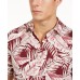  Men’s Amera Leaf-Print Shirts (Red, XL)
