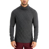 Tasso Elba Men’s Chunky Turtleneck Sweater (Dark Gray, XX-Large)