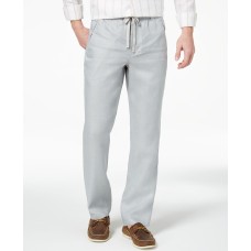 Tasso Elba Men’s Drawstring Linen Pants (Gray, S)