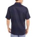  Men’s Geo-Print Linen Shirt (Navy, Small)