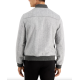  Men’s Herringbone Bomber Jacket (Gray, L)