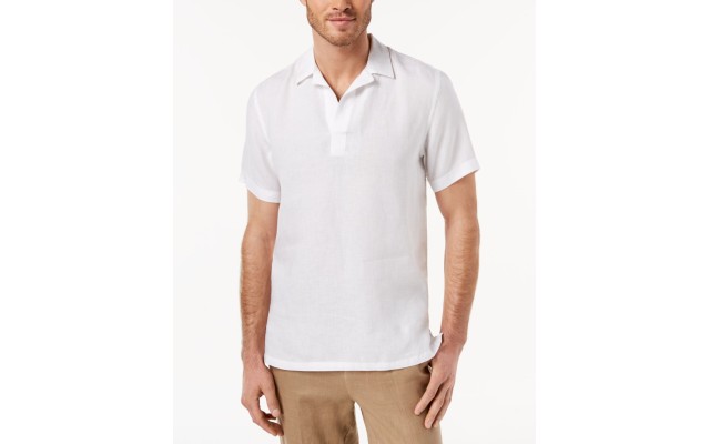  Men’s Island Popover Camp Collar Linen Shirt