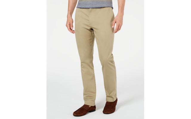  Men's Luca Flat-Front Stretch Pant, Beige, 32X30