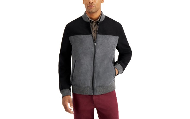  Men's Mixed-Media Jacket, Gray, XX-Large