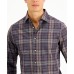  Men’s Ogesso Plaid Shirt (Navy, Medium)