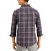  Men’s Ogesso Plaid Shirt (Navy, Medium)