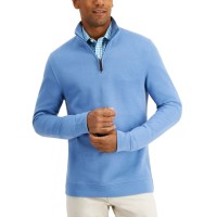 Tasso Elba Men’s Quarter-Zip Sweatshirt (Blue, Small)