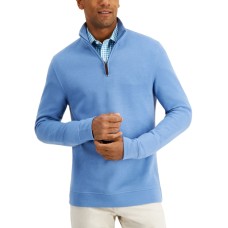 Tasso Elba Men’s Quarter-Zip Sweatshirt (Blue, Small)