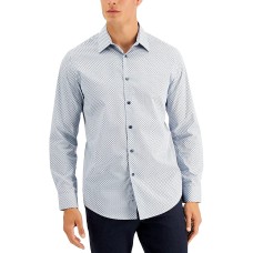 Tasso Elba Men’s Rho Medallion Shirt (Blue, Small)