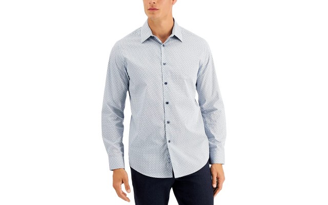  Men’s Rho Medallion Shirt (Blue, Small)