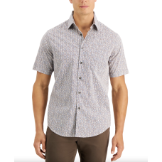 Tasso Elba Men’s Sagatto Chevron Shirt (White Multi, 2XL)