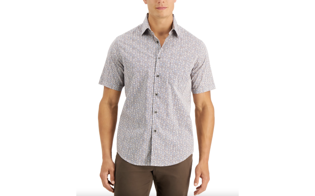  Men’s Sagatto Chevron Shirt (White Multi, 2XL)