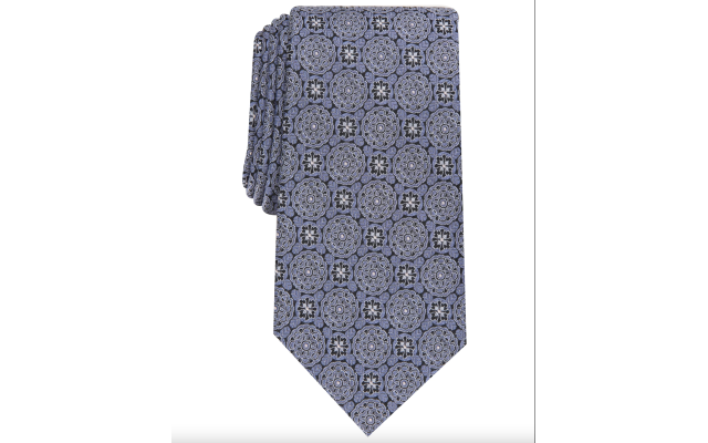  Men's Soana Medallion Silk Necktie, Navy
