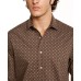  Men’s Stretch Geo-Print Shirts (Brown, S)
