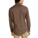  Men’s Stretch Geo-Print Shirts (Brown, S)