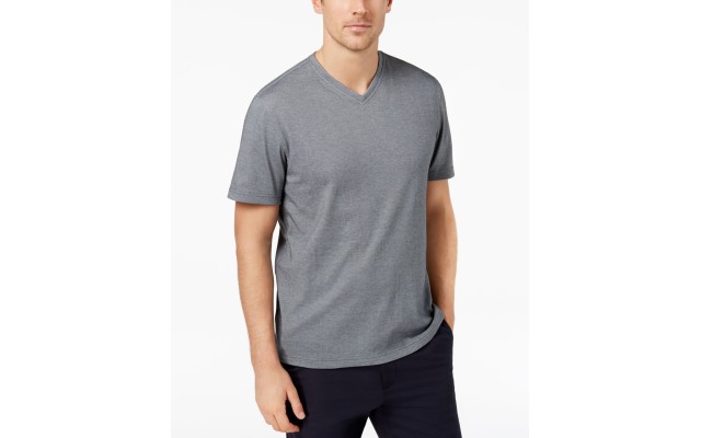  Men’s Supima Blend V-Neck Short-Sleeve T-Shirt (Dark Gray, XX-Large)