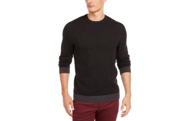  Men’s Supima Cotton Crewneck Sweater (Black, 2XL)