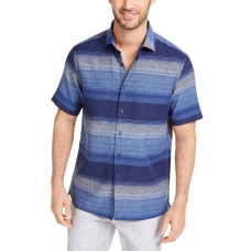 Tasso Elba Men’s Tanini Striped Shirts (Blue Combo, M)