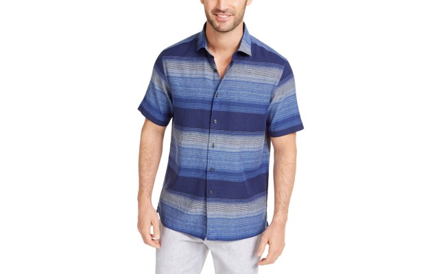  Men’s Tanini Striped Shirts (Blue Combo, M)