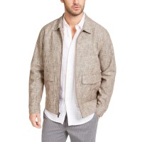 Tasso Elba Men’s Vieste Bomber Jacket (Beige/Haki, S)