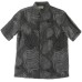  Tropical Print Silk Linen Blend Short-Sleeve Shirt, Black, Small