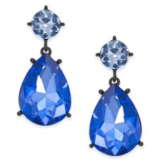 Thalia Sodi Black-Tone Stone Drop Earrings, Blue/Purple