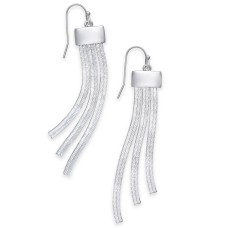 Thalia Sodi Extra Large Silver-Tone Herringbone Chain Drop Earrings