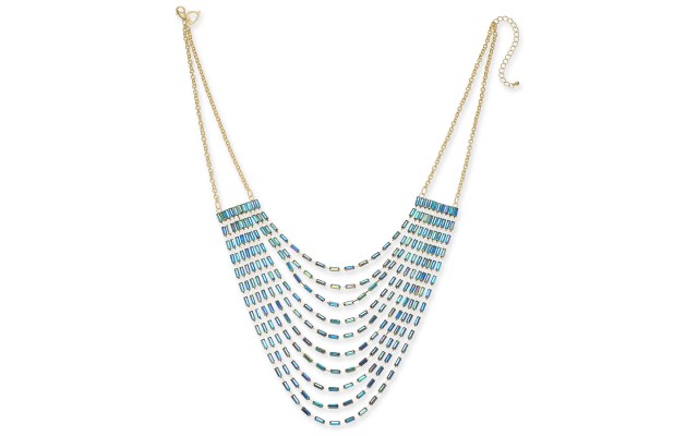  Gold-Tone Baguette Multi-Row Necklace (18+3)