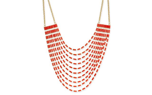  Gold-Tone Baguette Multi-Row Necklace(18+3)