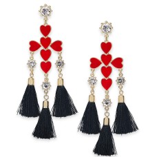 Thalia Sodi Gold-Tone Crystal, Heart Cross & Tassel Drop Earrings