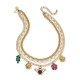  Gold-Tone Crystal & Imitation Pearl Bee Multi-Charm Layered Necklace