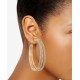  Gold-Tone Crystal Multi-Row Hoop Earrings