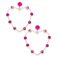 Thalia Sodi Gold-Tone Crystal Open Heart Drop Earrings