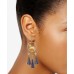  Gold-Tone Crystal Unicorn & Tassel Drop Earrings, Multicolor