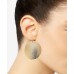  Gold-Tone Flat Glitter Disc Drop Earrings
