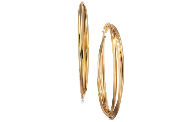  Gold-Tone Multi-Hoop Earrings Large