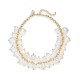  Gold-Tone Shaky Imitation Pearl Collar Necklace