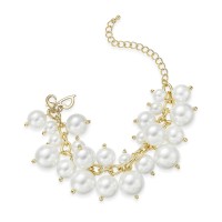 Thalia Sodi Gold-Tone Shaky Imitation Pearl Link Bracelet