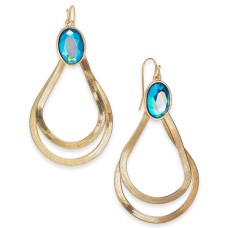 Thalia Sodi Gold-Tone Stone Double Teardrop Earrings, Blue
