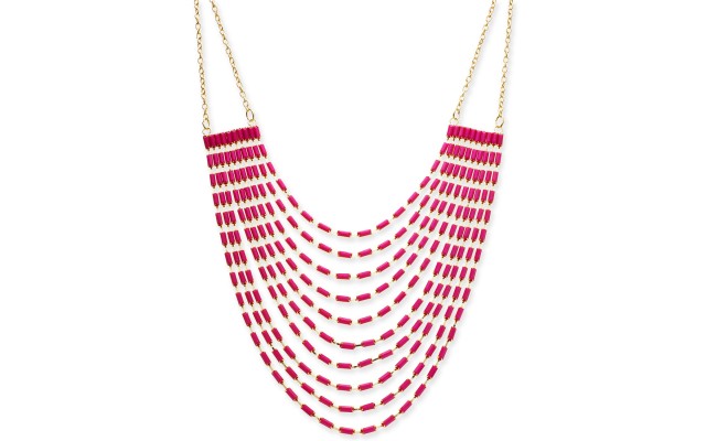  Gold-Tone Stone Multi-Row Statement Necklace(18+3)