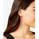  Gold-Tone Stone Triple-Row Linear Drop Earrings, Pink