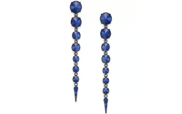  Graduated Stone Spike Linear Earrings