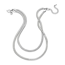 Thalia Sodi Herringbone Double Chain Necklace (Silver)