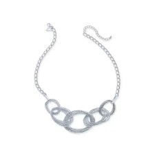 Thalia Sodi Multi-Ring Statement Necklace, 22″ + 3″ extender – Silver