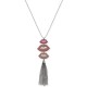  Silver-Tone Pave Lip & Chain Tassel Pendant Necklace (32)