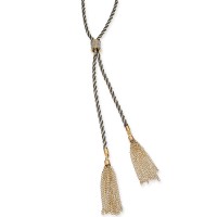 Thalia Sodi Two-Tone Pave Knotted Rope Lariat Necklace, (30-1/2+3)